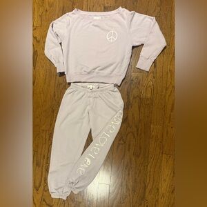 Spiritual Gangster Light Purple Vida Peace Love Jogger Set Small ***description